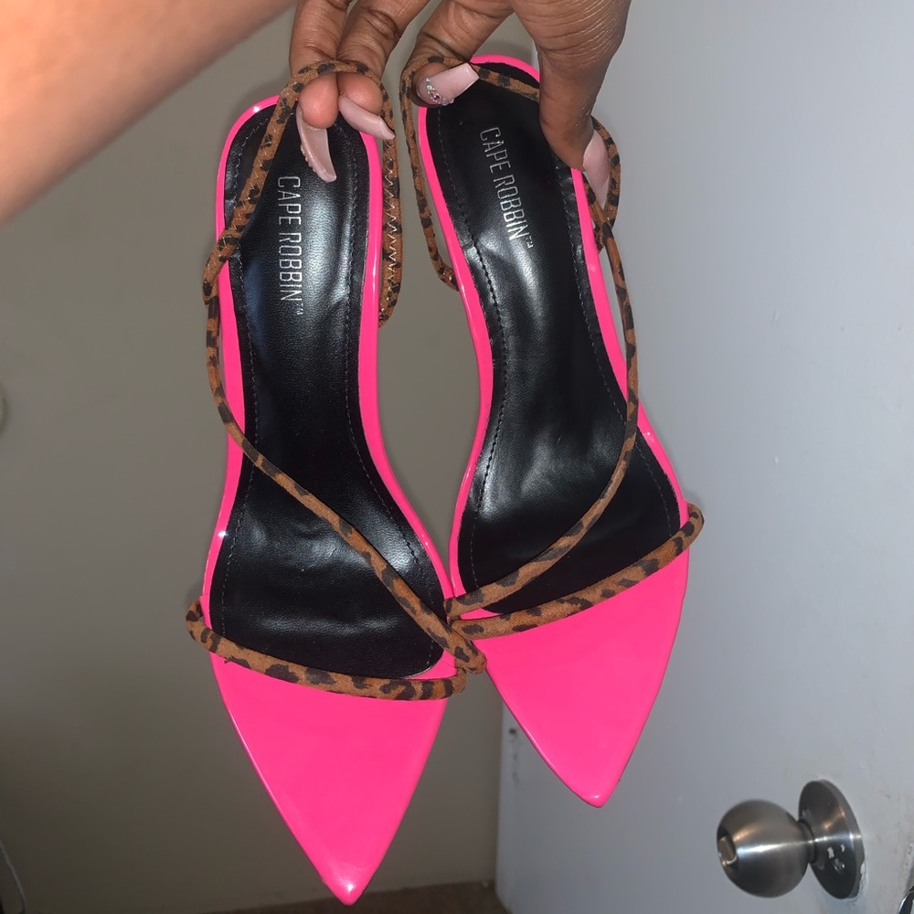 Hot pink fuchsia. Cheetah and zebra print heels